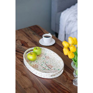 ถาดฝังมุกแม่ของทำมือถาดเสิร์ฟเปลือกหอยสำหรับตกแต่งบ้านและของขวัญ - Product Image 3