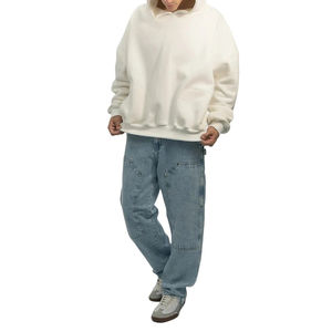 Sudadera con Capucha de Alta Calidad Personalizada, Estilo Vintage Lavado, Holgada, Cuadrada, con Bolsillo Tipo Canguro, Gruesa, para Hombre - Product Image 4