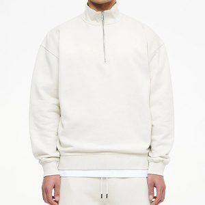 Sudadera con cremallera de cuarto de hombre de Color sólido hecho a medida transpirable de alta calidad/Camisetas mezcladas de algodón al mejor precio - Product Image 1