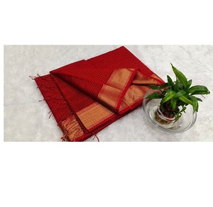 Premium Maheshwari Checks Handwoven Silk Cotton <b>Saree</b> Elegant Festival Party Wear Fashion <b>Saree</b> - Product Image 5