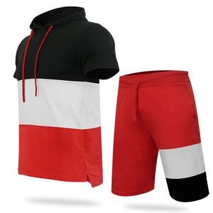 Men's Eco-Friendly 100% Cotton Twin Set Solid Color Summer Fitness Streetwear Short Sleeve T-Shirt & Shorts - Product Image 5