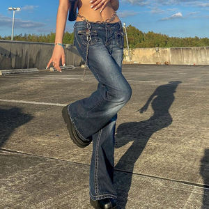 <span class=keywords><strong>Jeans</strong></span> respirant à fond cloche pour femmes <span class=keywords><strong>Jeans</strong></span> <span class=keywords><strong>Bootcut</strong></span> Offre Spéciale taille basse Denim adulte tissé adoucissant pantalon en jean pour femmes