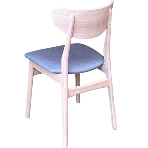 Silla de comedor moderna de madera con asiento de tela - Product Image 6