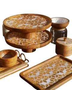 ถาดไม้ทรงสี่เหลี่ยมผืนผ้าดีไซน์ไม้ถูพื้นดีไซน์แบบพรีเมี่ยมสำหรับวันที่ถั่วผลไม้ถาดไม้ - Product Image 4