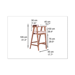 เก้าอี้รับประทานอาหารและเก้าอี้บาร์ทำจากไม้ทันสมัยทันสมัยทำด้วยมือจากตุรกีสำหรับลานบ้านและการต้อนรับ - Product Image 6