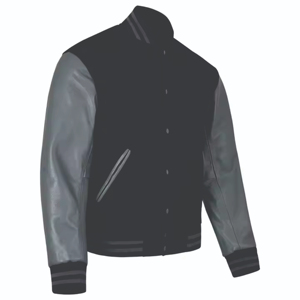 Veste universitaire unisexe OEM uniforme de baseball pour hommes avec manches en cuir polaire corps laine college Baseballjacket pour hommes expédition DDP - Product Image 1