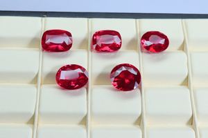 Piedra preciosa de rubelita cultivada en laboratorio, piedra de rubelita sintética facetada suelta, gemas de rubelita de laboratorio para hacer joyas - Product Image 5