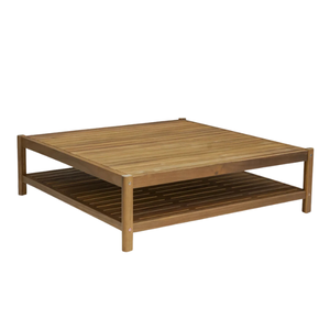 Ensemble de canapés d'extérieur modernes en teck et corde, fauteuils carrés, coussins profonds, table basse carrée à lattes pour salon intérieur/extérieur et jardin - Product Image 6