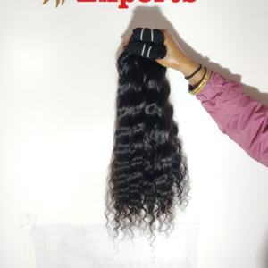 100% cuticule brute alignée vendeur vierge pas cher machine bouclée noire double trame faisceau naturel temple indien Extensions de cheveux humains - Product Image 2