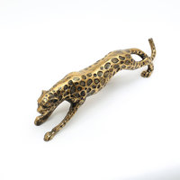Jaguar Sculpture pour dessus de table Sculpture artisanale de haute qualité pour la décoration de la maison et du bureau Sculpture décorative couleur or