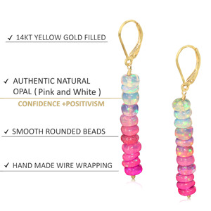 Boucles d'oreilles fines en argent Sterling 925 avec perles d'opale rose pierre de naissance anniversaire et bijoux de fête de mariage cadeau pour les femmes - Product Image 5