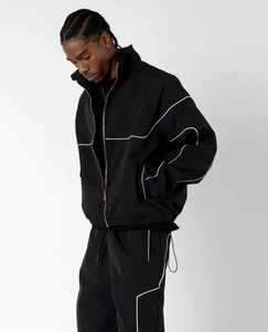 Men Loose Fit Tracksuit Polyester <b>Windproof</b> Quick Dry Summer Sportswear Jogging Suit Split Hem Casual Activewear - Product Image 1