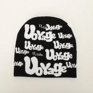Gorro de punto de invierno Unisex de alta calidad personalizado OEM, Gorras acrílicas negras, logotipo bordado, estilo Hip Hop de moda para viajes - Product Image 4