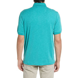 เสื้อโปโลผ้าฝ้ายสีทึบแขนสั้นสำหรับผู้ชาย2025ออกแบบโลโก้ได้ตามต้องการ - Product Image 2