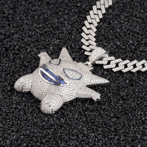 Moissanite Hip Hop Pendentif Hip Hop Anime Pendentif Collier Avec Miami Cubain Chaîne Glacé Fantôme Monstre Collier Bijoux De Mode - Product Image 3