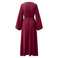 Robe musulmane unie élégante pour femmes manches évasées décontracté Abaya caftan longue robe en jean pour femmes vêtements arabes traditionnels