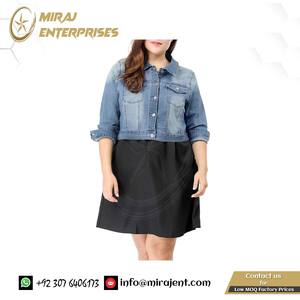 2024 femmes grande taille bouton fermé recadrée varsity veste respirant Denim vestes couture haut tendance vestes à la mode - Product Image 5