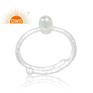 Vente chaude 925 Sterling Silver Natural Crystal Quartz Gemstone Ring Bijoux personnalisés pour les femmes Cadeau pour elle - Product Image 1