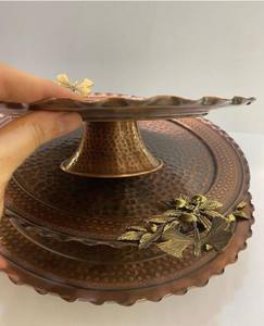 ชุดขาตั้งเค้ก 3 ชิ้น ลายดอกไม้สีเข้ม สไตล์วินเทจ ลายตอก สำหรับงานวันเกิด งานแต่งงาน และงานเลี้ยงที่บ้าน จากประเทศอินเดีย - Product Image 1