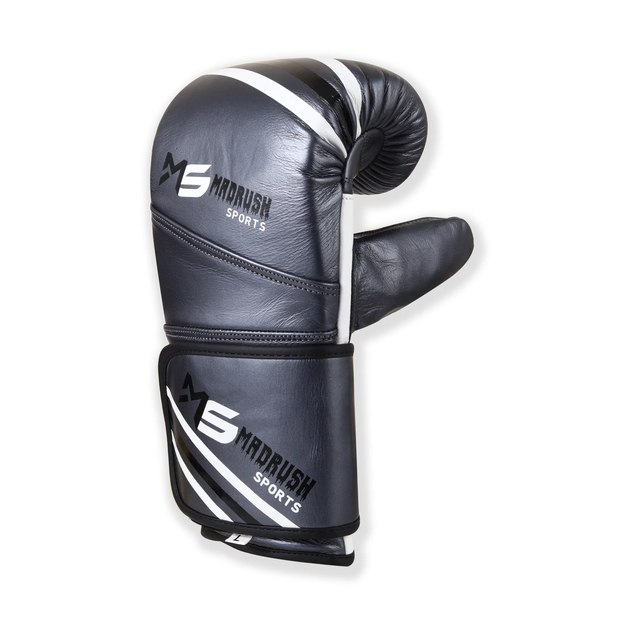 Manopla de boxeo Guantes de entrenamiento Guantes de cuero de vaca MMA Punzonado Nuevo diseño Pulgares completos