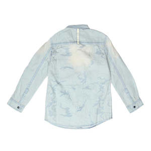 เสื้อเชิ้ตเดนิมแขนยาวสำหรับเด็กผู้ชาย - สีฟ้าอ่อน - Product Image 2