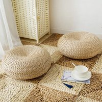 Tabouret et pouf en jacinthe d'eau tressée à la main, de haute qualité, traditionnels et naturels, pour la décoration et le rangement du salon, fabriqués au Vietnam