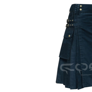 Men's Durable Cotton Utility Kilt with Spacious Cargo Pockets and <b>Adjustable</b> <b>Straps</b> for Outdoor Adventures - Product Image 4