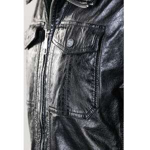 Blouson en cuir de mouton véritable Blouson en cuir de moto pour hommes Blouson en cuir multicolore pour hommes - Product Image 5