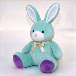 Conejito de peluche único, conejo de peluche verde, peluche de conejo, juguete de peluche para niños, peluche de Pascua, conejo suave - Product Image 6