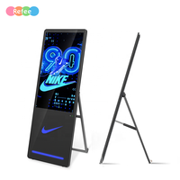 Póster Digital Portátil Android con Reproductor de Medios Quiosco Táctil Pantalla Publicitaria Móvil Para Interiores Cartelera de Tienda Minorista Señalización Digital