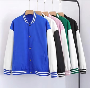 Vestes d'université en laine 100% pour hommes avec motif de baseball patchs de broderie respirants à col montant en toile pour l'hiver - Product Image 5