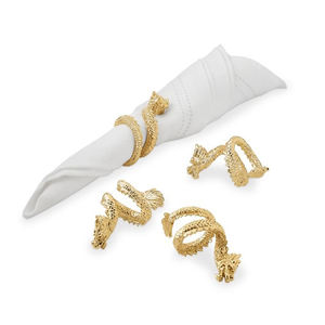 Embossed Small Leaves Design Napkin Ring Tableware Decorative Accessories Royal Rose <b>Gold</b> Finished Napkin Ring - Product Image 5