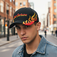 Casquettes de baseball en gros à prix abordable, en sergé, formelles, avec logo personnalisé, broderie 3D en relief, motif flamme, design 6 panneaux, respirantes, sportives, pour l'été