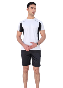 Ensemble de survêtements de sport d'été pour hommes T-shirt à manches courtes et short 2 pièces pour la course à pied, l'entraînement et le fitness - Product Image 5