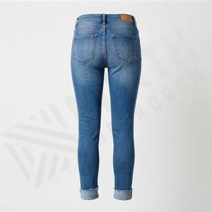 Jeans skinny déchirés à taille haute de couleur personnalisée pour femmes, shorts stretch déchirés, style sexy, pantalon en jean pour femmes, vêtements de rue - Product Image 2