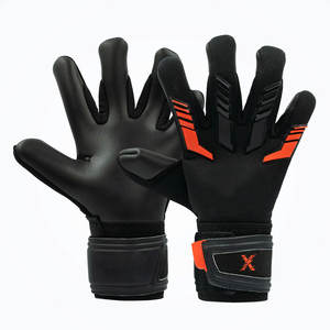 Gants de gardien de but professionnels en cuir respirant, coutures solides, ajustement sécurisé, antidérapants, fermeture à boucle et crochet pour entraînement intensif - Product Image 1