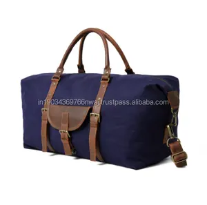 Top Quality Leather Canvas Round Gym Duffle Bag for Travel Bag Available at Wholesale Price From India Duffel Luggage Bags