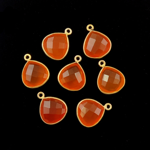 Conjunto de bisel de Plata de Ley 925 al por mayor, colgante en forma de corazón de ónix negro con vermeil dorado de 12mm para la fabricación de joyas - Product Image 4