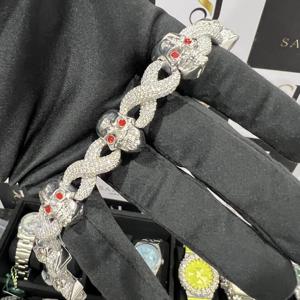 Luxury 925 Sterling <b>Silver</b> Cuban Link <b>Bracelet</b> VVS Moissanite Diamond Bangle <b>for</b> <b>Men</b> Hip Hop Fine Chain <b>Bracelet</b> Party Gift - Product Image 5