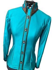 Handmade Western Show <b>Shirts</b> <b>Cowgirl</b> Western Show Jackets Stretch Taffeta Fabric Conceal Zipper Show <b>Shirt</b> for Equestrian Wear - Product Image 2