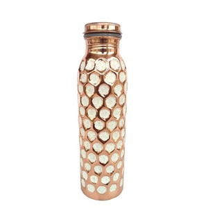 100% Pure & Handmade Hammered Copper <b>Water</b> <b>Bottles</b> with Hand Painted Color Leakproof Pure Copper <b>Water</b> <b>Bottle</b> - Product Image 2