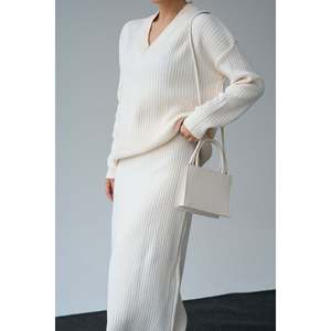 V-Neck <b>Sweater</b> and Skirt <b>Set</b> - Product Image 4