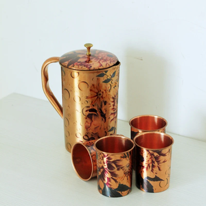 Pichet à eau en métal élégant et écologique avec couvercle pour cuisine à domicile fêtes mariages hôtels et restaurants vaisselle - Product Image 1