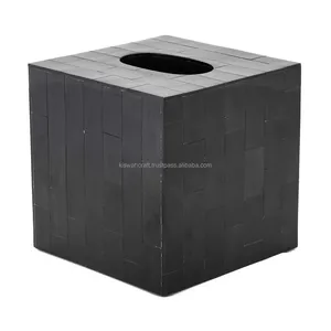 Meilleur porte-mouchoirs en MDF poli fait à la main avec incrustation de papier osseux pour le rangement des serviettes, durable, écologique, pour restaurant/fête/usage domestique - Product Image 4