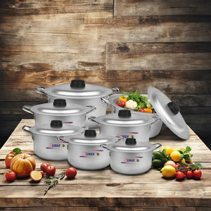 Silvano Classic Design Juego de utensilios de cocina de aleación de aluminio de 7 piezas 18/30cm Cacerola tradicional Asas laterales Apto para horno Apto para lavavajillas - Product Image 2