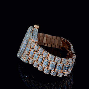 Reloj Deportivo Analógico de Cuero con Acabado Plateado y Amarillo de Dos Tonos, Mecánico, Automático, con Fecha, Calidad VVS, Acero Inoxidable - Product Image 3