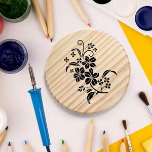 24 PCS Unfinished <b>Wood</b> Coasters 4 Inch Round <b>Blank</b> <b>Wood</b> Coaster <b>for</b> <b>Crafts</b> Thick Coasters with 96 PCS Foam Knots <b>for</b> DIY - Product Image 5