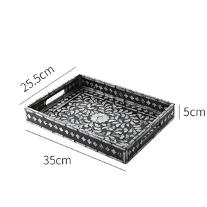 ถาดรองจานกลมทำจากไม้สำหรับอาหารเช้าถาดสำหรับตกแต่งโต๊ะขนาดใหญ่ดีไซน์ใหม่หรูหราทันสมัย - Product Image 1