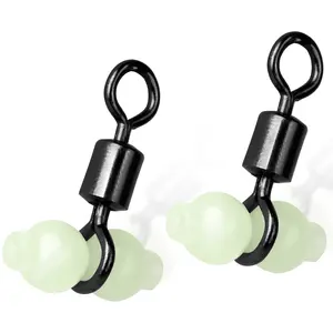 3 Way Tackle Fishing Barrel Saltwater Rolling Swivel T-Shape Connector Glow Beads Swivels For Fishing