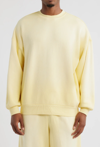 เสื้อสเวตเตอร์แฟชั่นสำหรับผู้ชายเสื้อสตรีทโอเวอร์ไซส์ไหล่ตกไหล่100% ผ้าคอตตอน480 GSM เสื้อสวมหัวหลากสี - Product Image 6